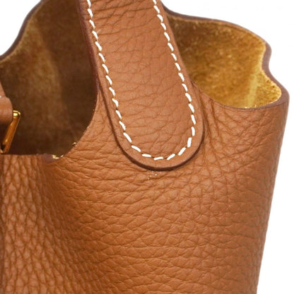 Hermes Handbag Picotin Lock PM Taurillon Clemence Gold — view 8