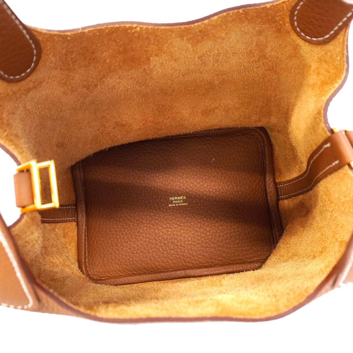 Hermes Handbag Picotin Lock PM Taurillon Clemence Gold — view 4