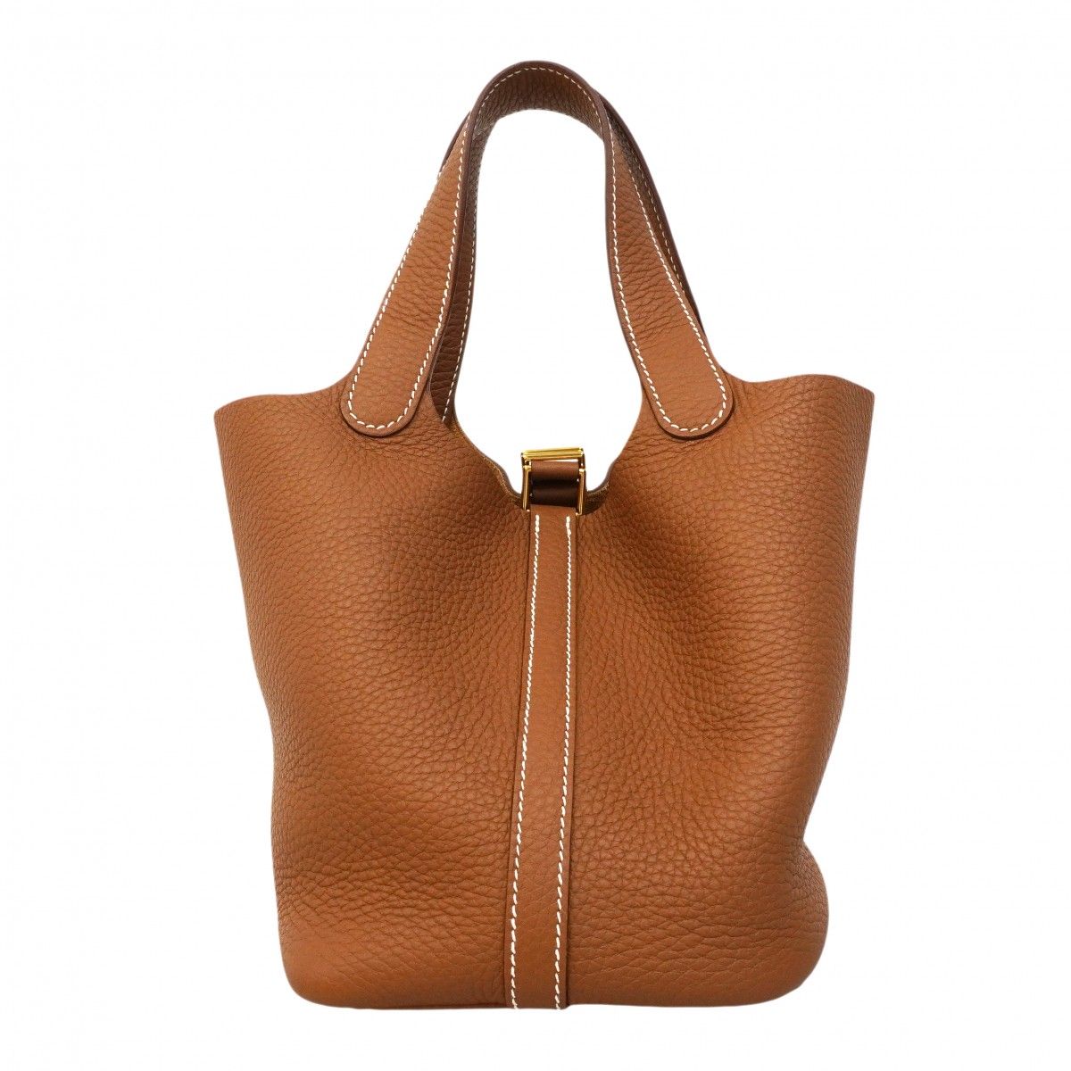 Hermes Handbag Picotin Lock PM Taurillon Clemence Gold — view 9