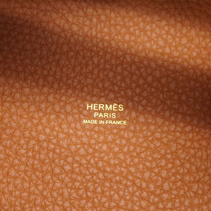 Hermes Handbag Picotin Lock PM Taurillon Clemence Gold — view 5