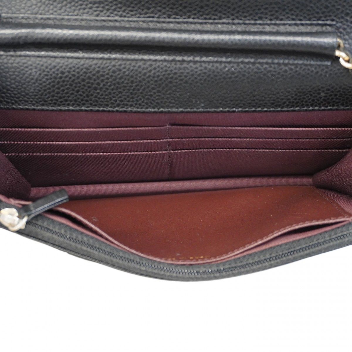 Chanel Shoulder Wallet Quilted Caviar Leather Black Gold — view 4