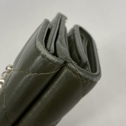 Chanel Trifold Wallet 19 Lambskin Khaki Gray Silver — view 6