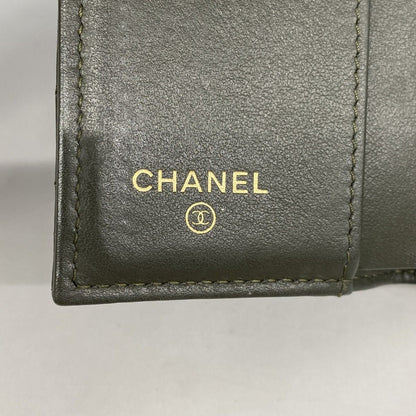 Chanel Trifold Wallet 19 Lambskin Khaki Gray Silver — view 4