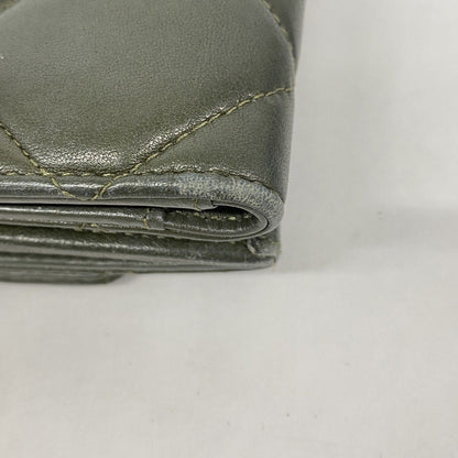 Chanel Trifold Wallet 19 Lambskin Khaki Gray Silver — view 7
