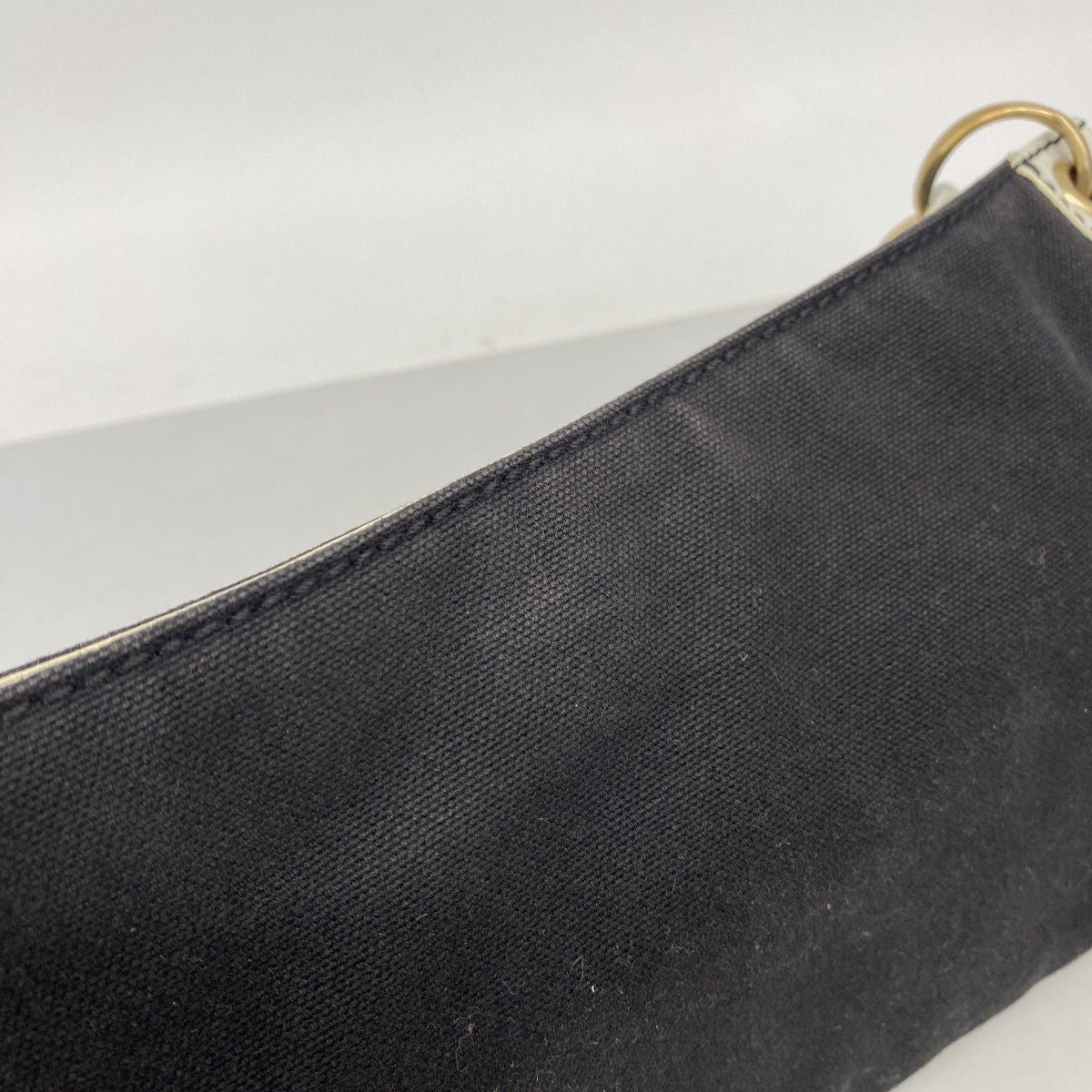 Chanel Handbag Canvas Black White Champagne Gold — view 9