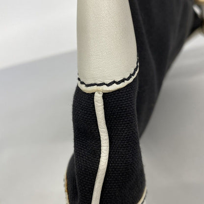 Chanel Handbag Canvas Black White Champagne Gold — view 8