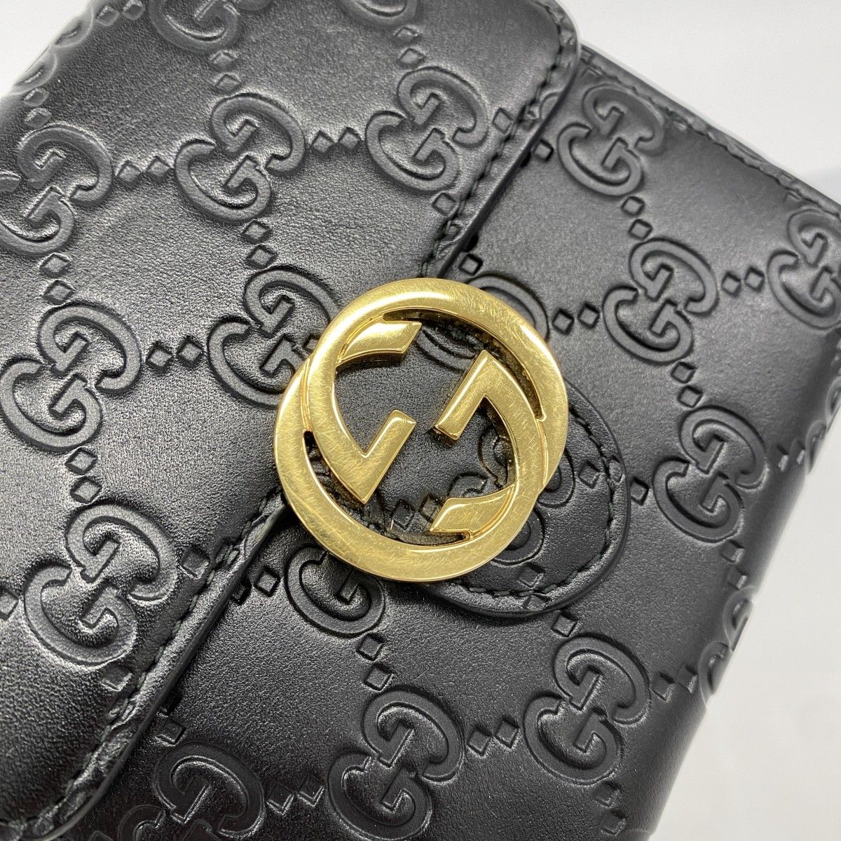 Gucci Wallet Guccissima Leather Black Gold — view 8