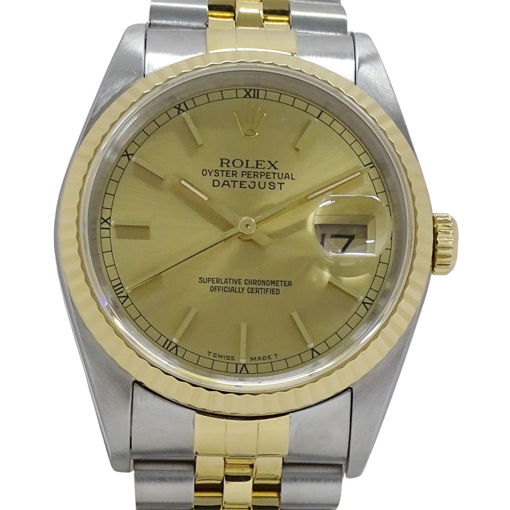 Rolex Datejust Number Watch Automatic Winding at Stainless Steel Gold YG — view 2