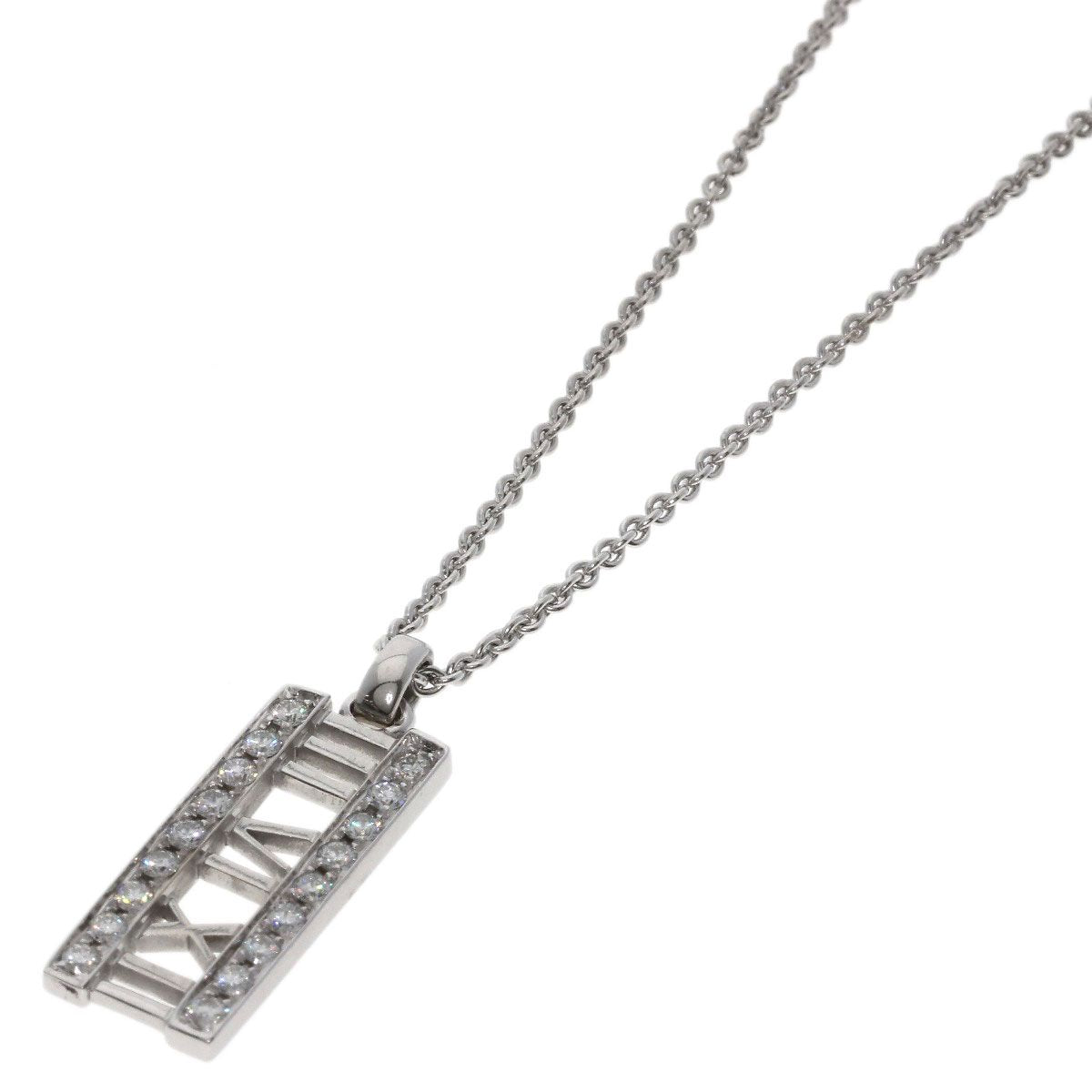 Tiffany & Co Atlas Bar Diamond Necklace 18k White Gold
