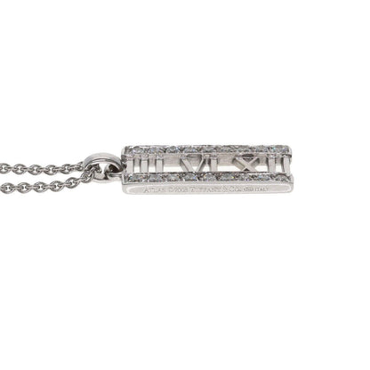 Tiffany & Co Atlas Bar Diamond Necklace 18k White Gold — view 4