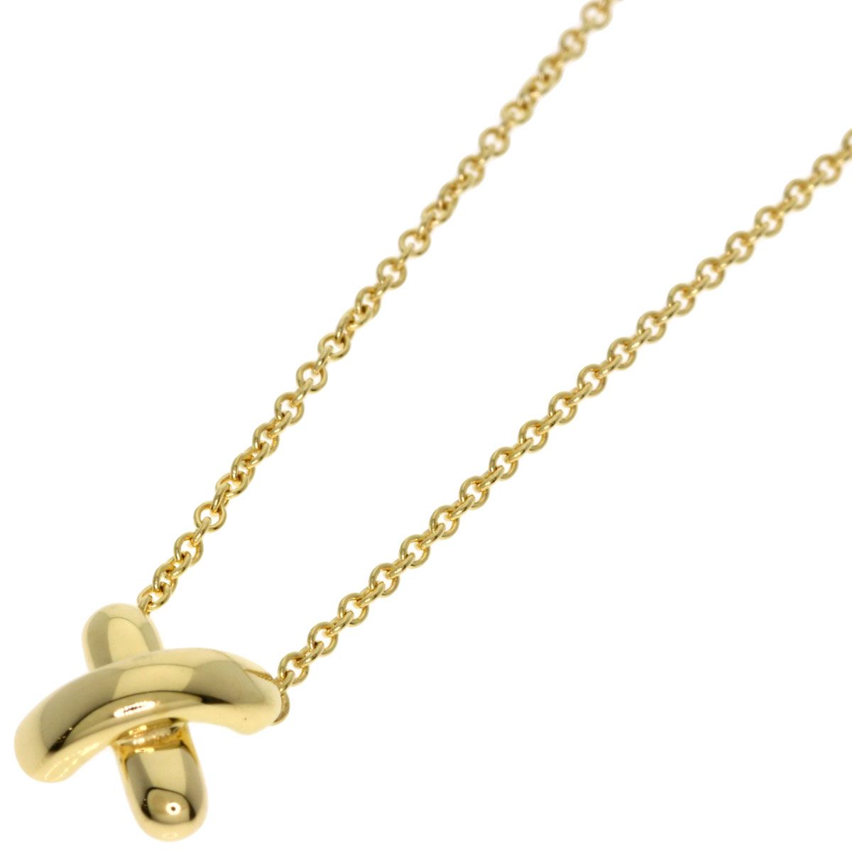 Tiffany & Co Cross Stitch Necklace 18k Yellow Gold