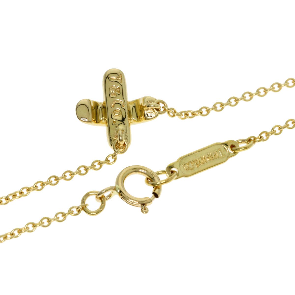 Tiffany & Co Cross Stitch Necklace 18k Yellow Gold — view 2