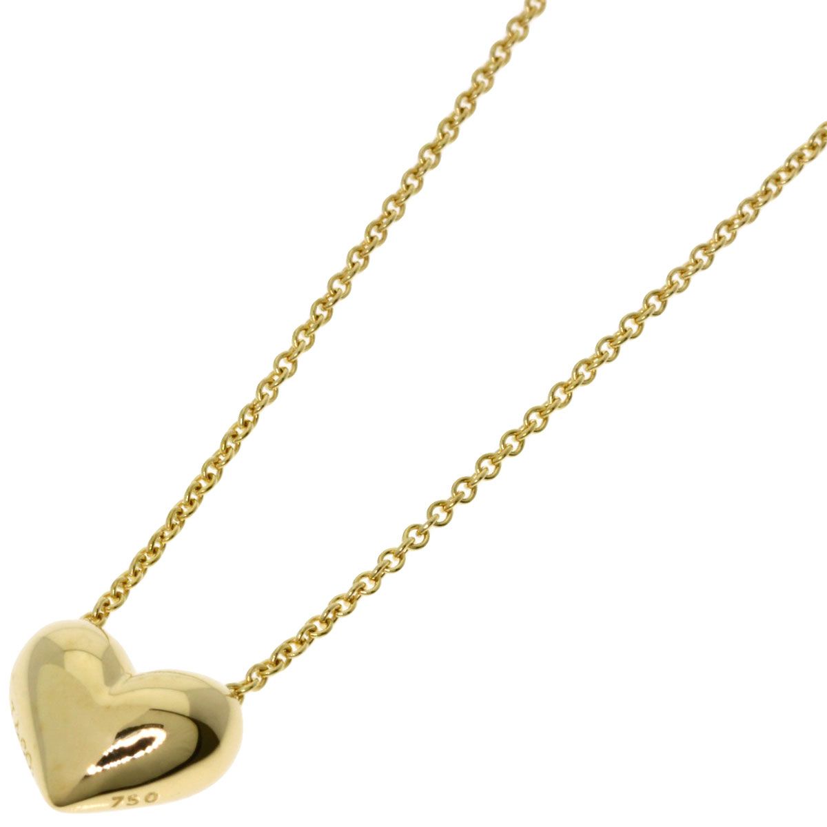 Tiffany & Co Pinched Heart Necklace 18k Yellow Gold