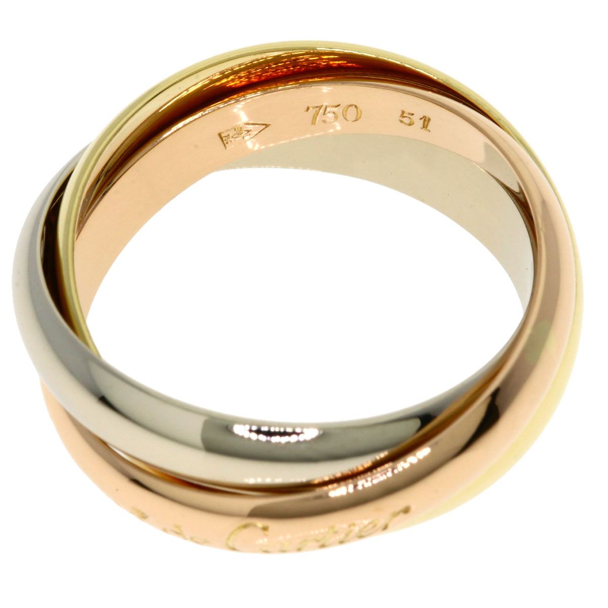 Cartier Trinity 51 Ring 18k Pink Gold 18k Yellow White — view 3