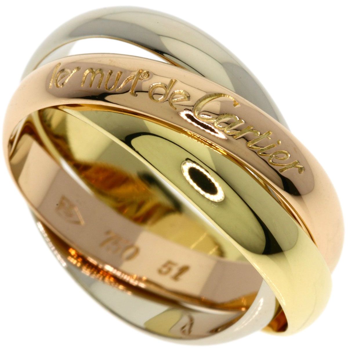 Cartier Trinity 51 Ring 18k Pink Gold 18k Yellow White