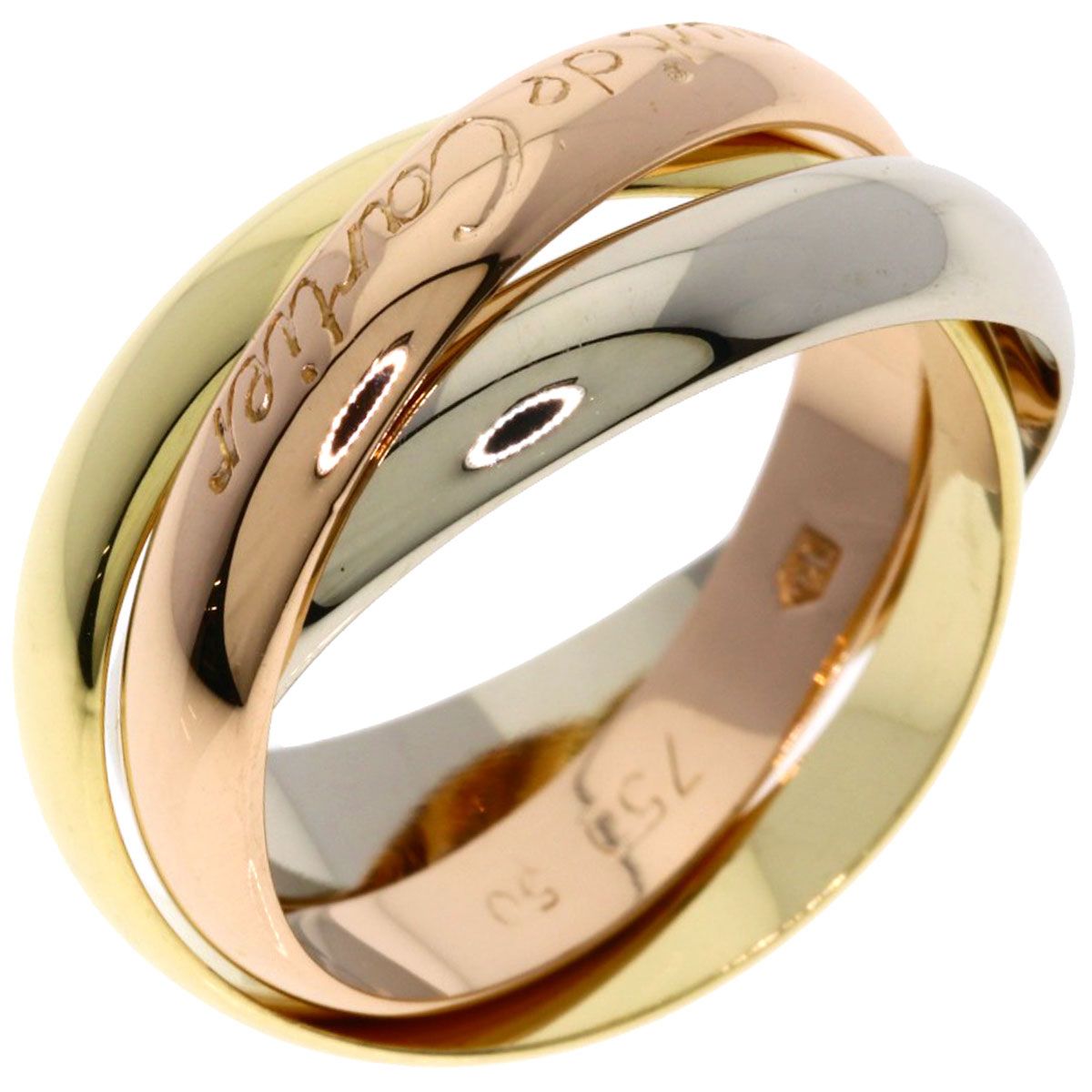 Cartier Trinity 50 Ring 18k Pink Gold 18k Yellow White — view 2