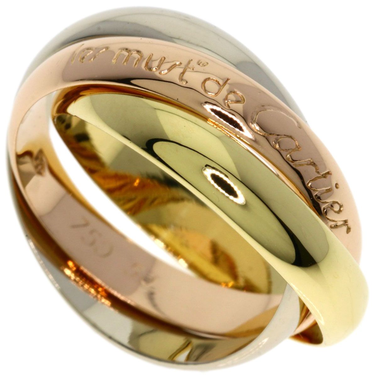 Cartier Trinity 50 Ring 18k Pink Gold 18k Yellow White