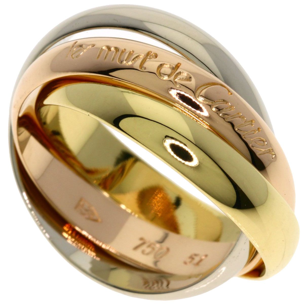 Cartier Trinity 51 Ring 18k Pink Gold 18k Yellow White