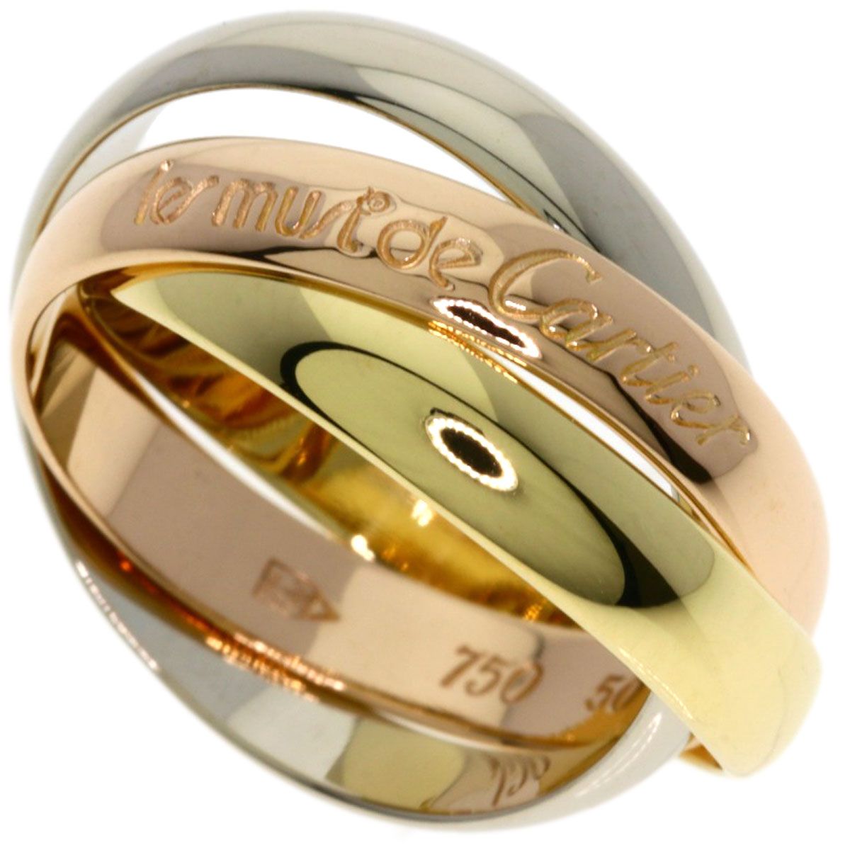 Cartier Trinity 50 Ring 18k Pink Gold 18k Yellow White