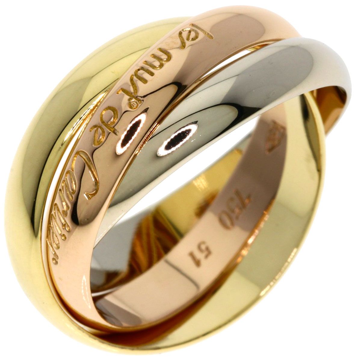 Cartier Trinity 51 Ring 18k Pink Gold 18k Yellow White — view 2
