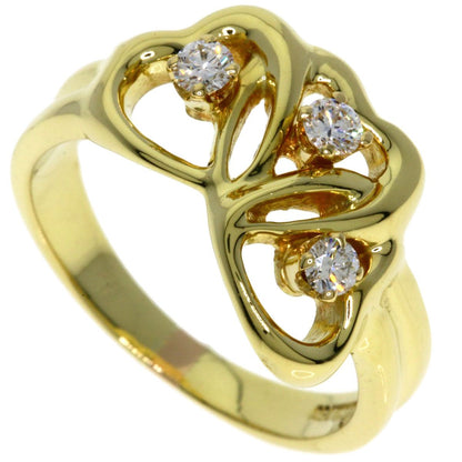 Tiffany & Co Triple Heart Diamond Ring 18k Yellow Gold