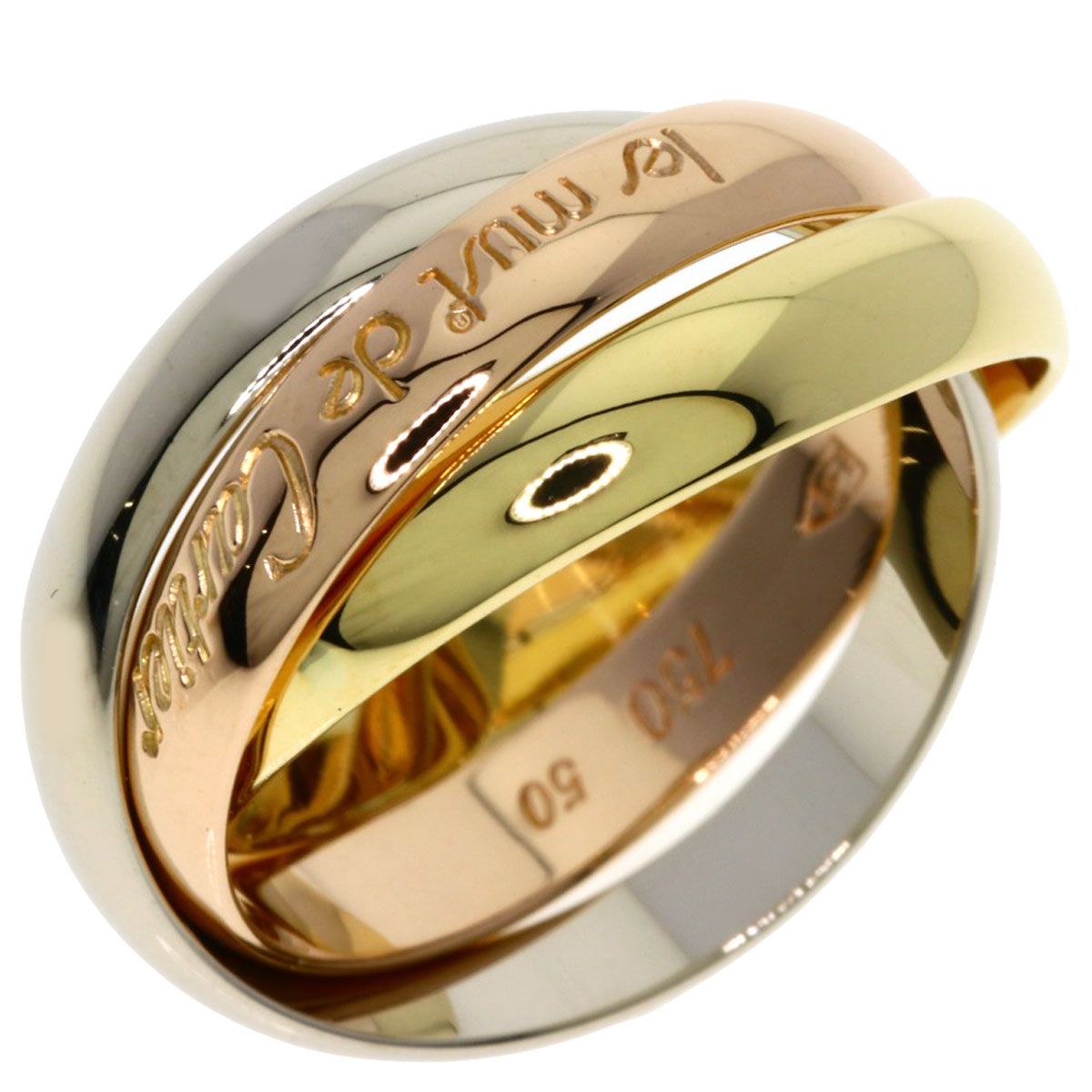 Cartier Trinity 50 Ring 18k Pink Gold 18k Yellow White — view 2