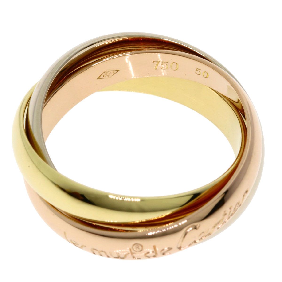 Cartier Trinity 50 Ring 18k Pink Gold 18k Yellow White — view 3