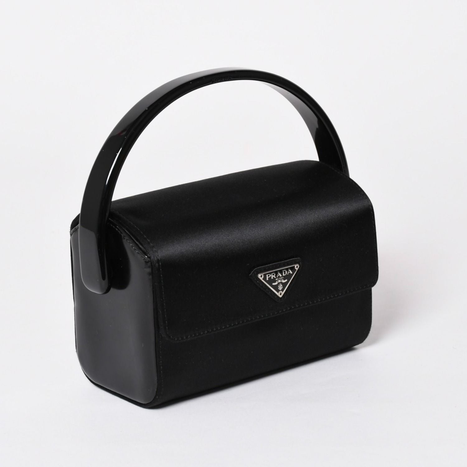 Prada Handbag Satin Mini Vanity Acetate Black — view 3