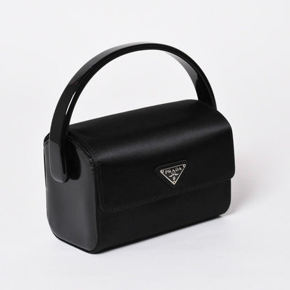 Prada Handbag Satin Mini Vanity Acetate Black — view 3