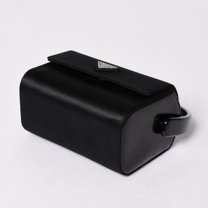 Prada Handbag Satin Mini Vanity Acetate Black — view 8