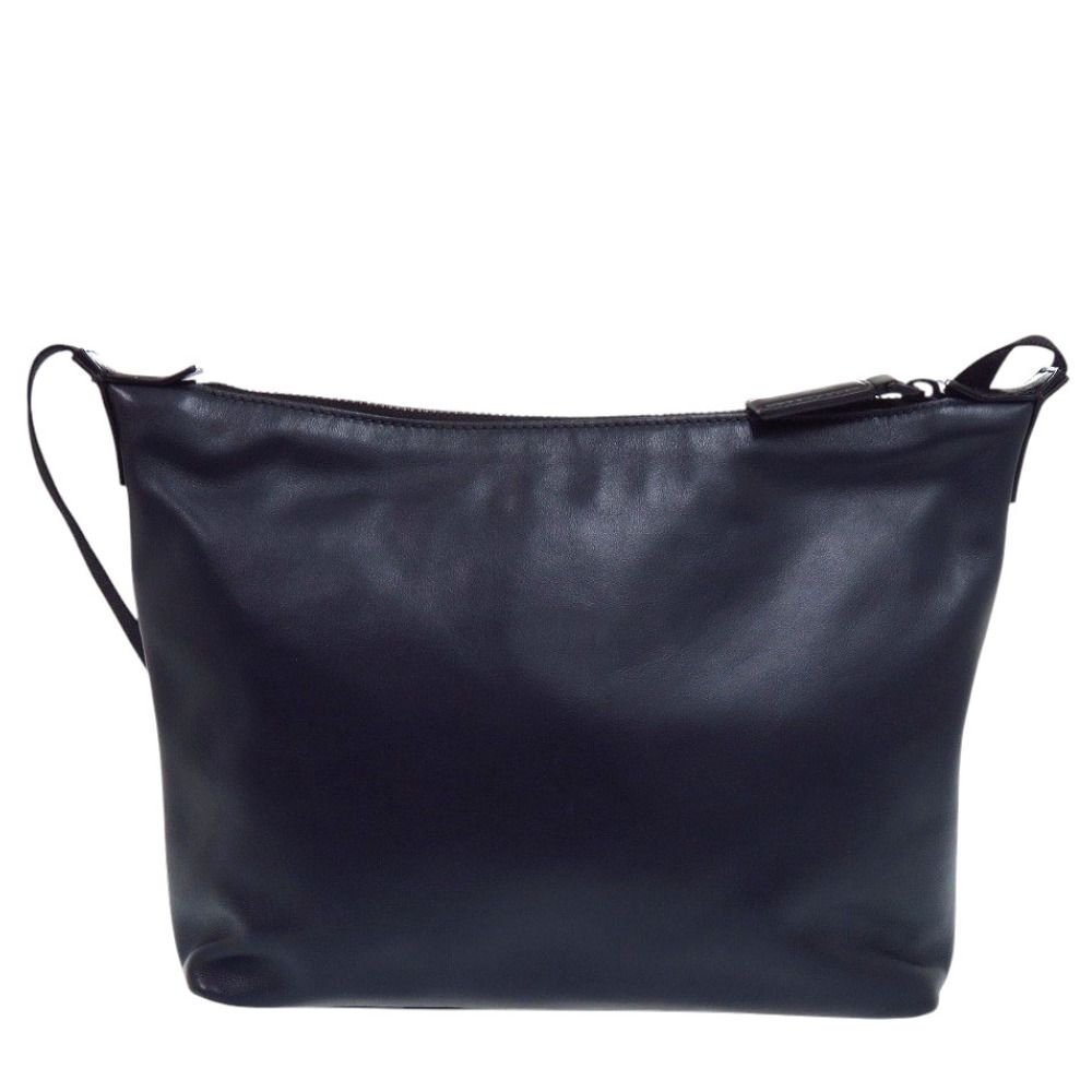 Prada Leather Triangle Logo Navy Green Shoulder — view 2