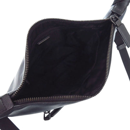 Prada Leather Triangle Logo Navy Green Shoulder — view 6