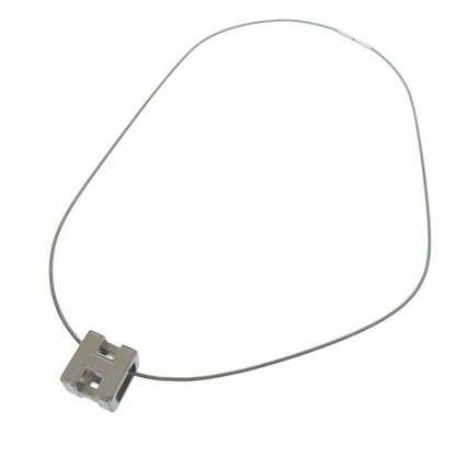 Hermes Cage de Ash Cube Metal Necklace Silver — view 3