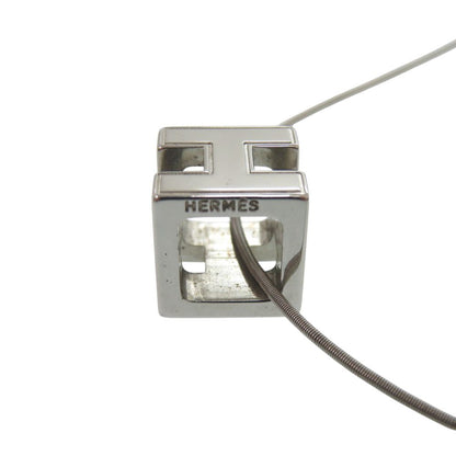 Hermes Cage de Ash Cube Metal Necklace Silver — view 4