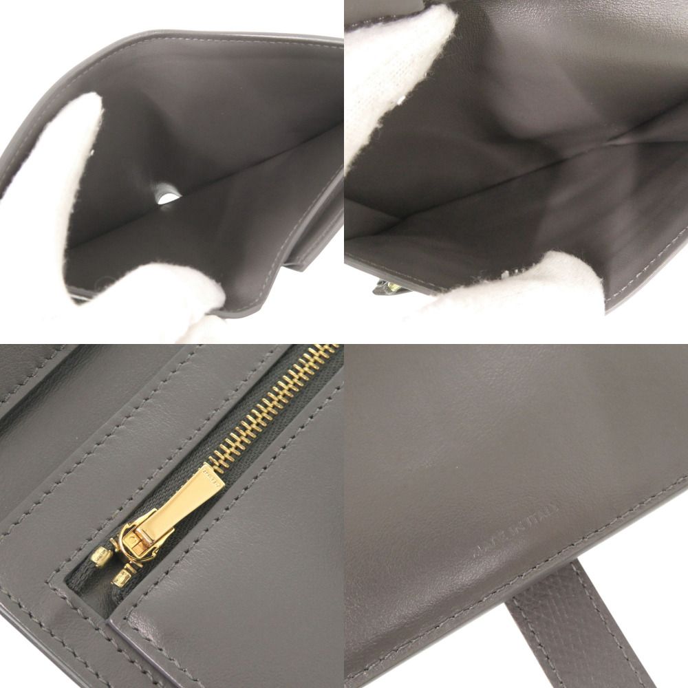 Celine Bicolor Strap Leather Gray Pink Bifold Wallet — view 6