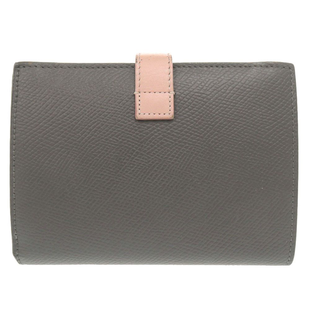 Celine Bicolor Strap Leather Gray Pink Bifold Wallet — view 2