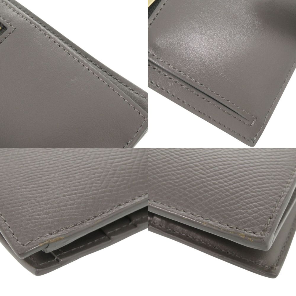 Celine Bicolor Strap Leather Gray Pink Bifold Wallet — view 9