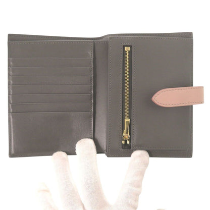 Celine Bicolor Strap Leather Gray Pink Bifold Wallet — view 4