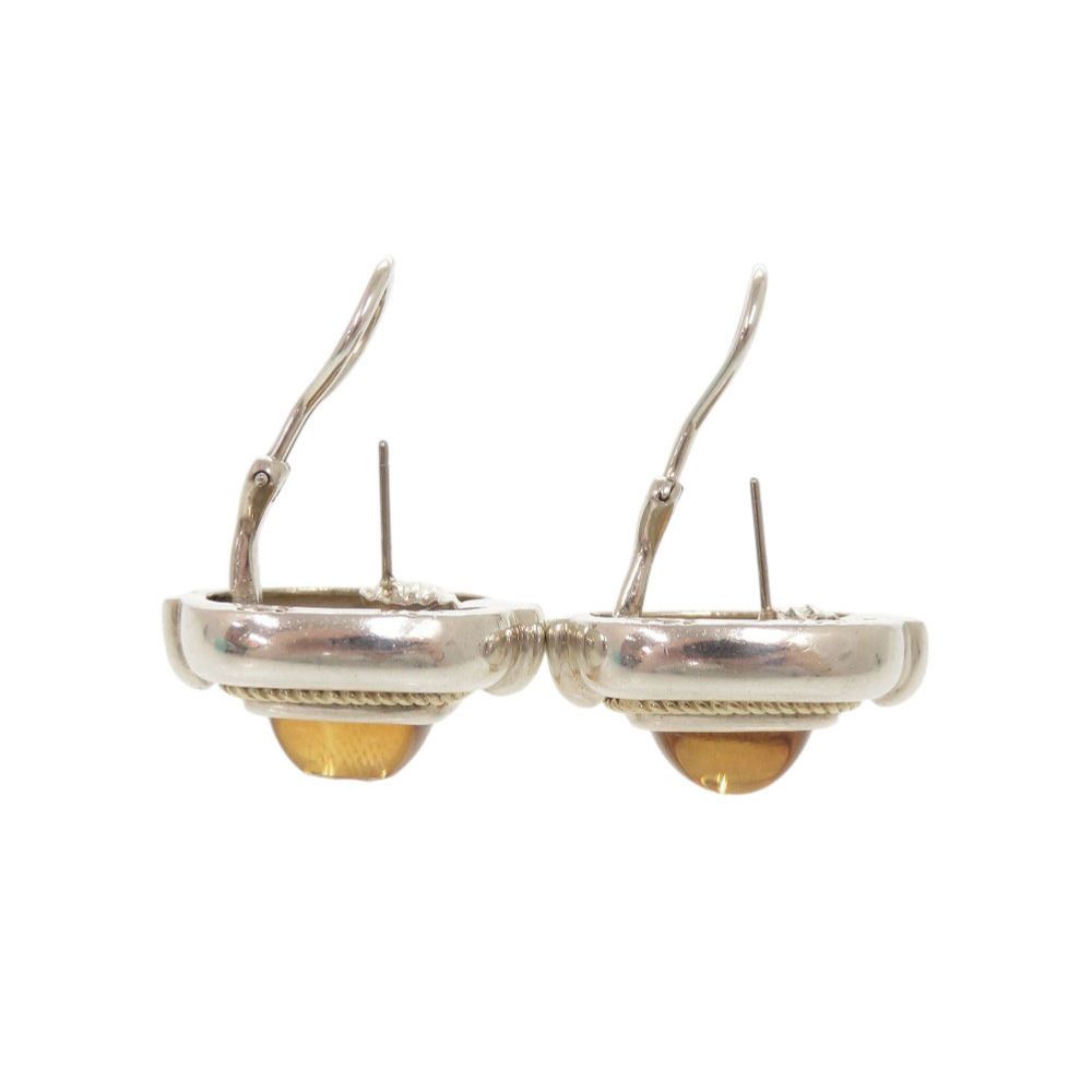 Tiffany & Co Vintage Square 925 Sterling Silver 18k Yellow Gold Citrine Earrings — view 4