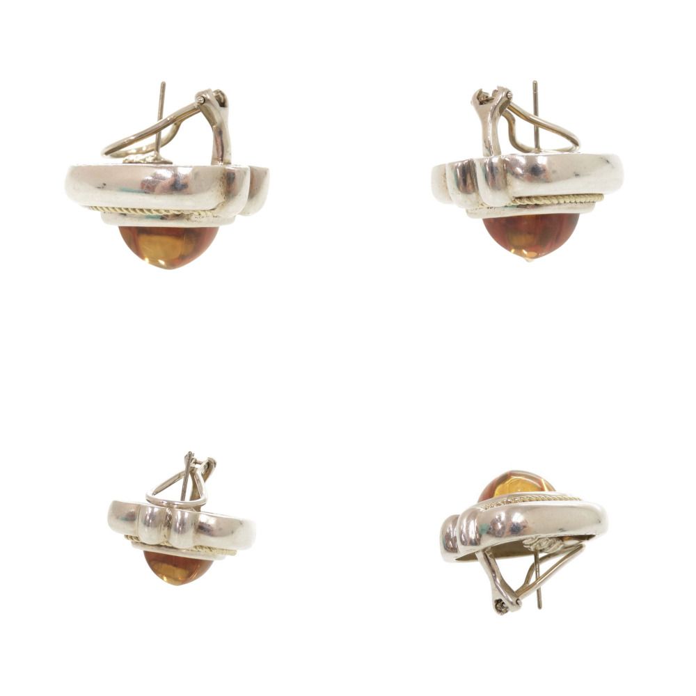 Tiffany & Co Vintage Square 925 Sterling Silver 18k Yellow Gold Citrine Earrings — view 9