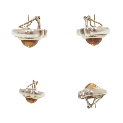 Tiffany & Co Vintage Square 925 Sterling Silver 18k Yellow Gold Citrine Earrings — view 9