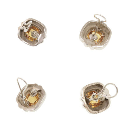Tiffany & Co Vintage Square 925 Sterling Silver 18k Yellow Gold Citrine Earrings — view 8