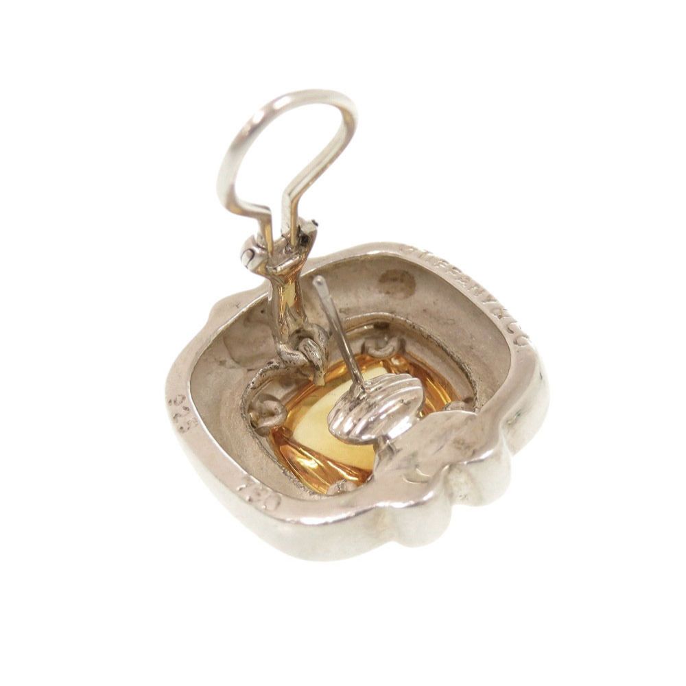 Tiffany & Co Vintage Square 925 Sterling Silver 18k Yellow Gold Citrine Earrings — view 6