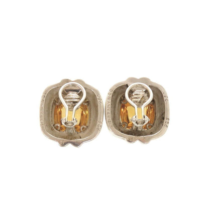 Tiffany & Co Vintage Square 925 Sterling Silver 18k Yellow Gold Citrine Earrings — view 3