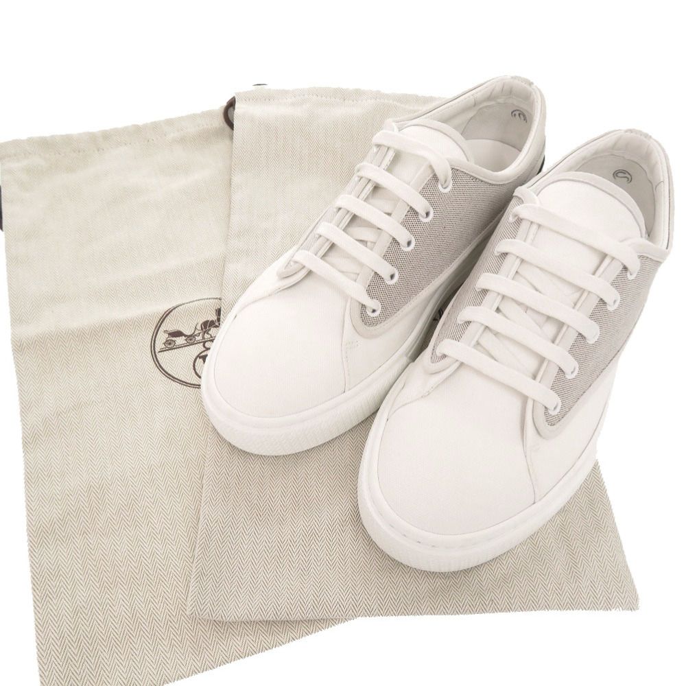 Hermes Envy 42.5 Canvas White Sneakers — view 2