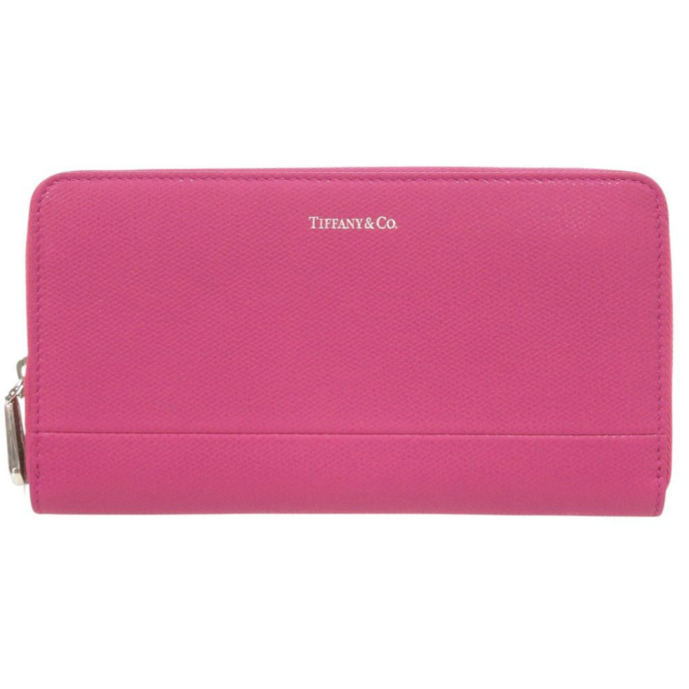 Tiffany & Co Zip Around Leather Purple Wallet