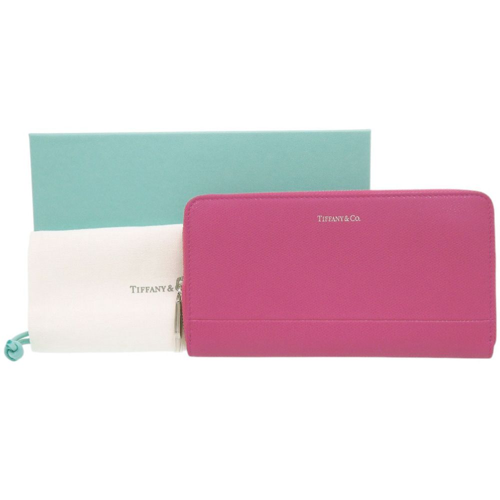 Tiffany & Co Zip Around Leather Purple Wallet — view 2