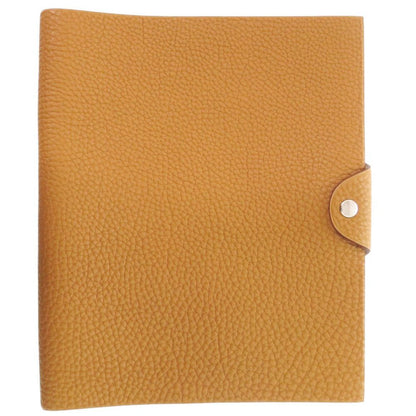 Hermes Ulysse Togo Brown Silver Notebook Cover Agenda
