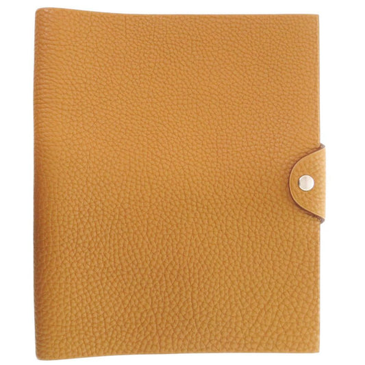 Hermes Ulysse Togo Brown Silver Notebook Cover Agenda