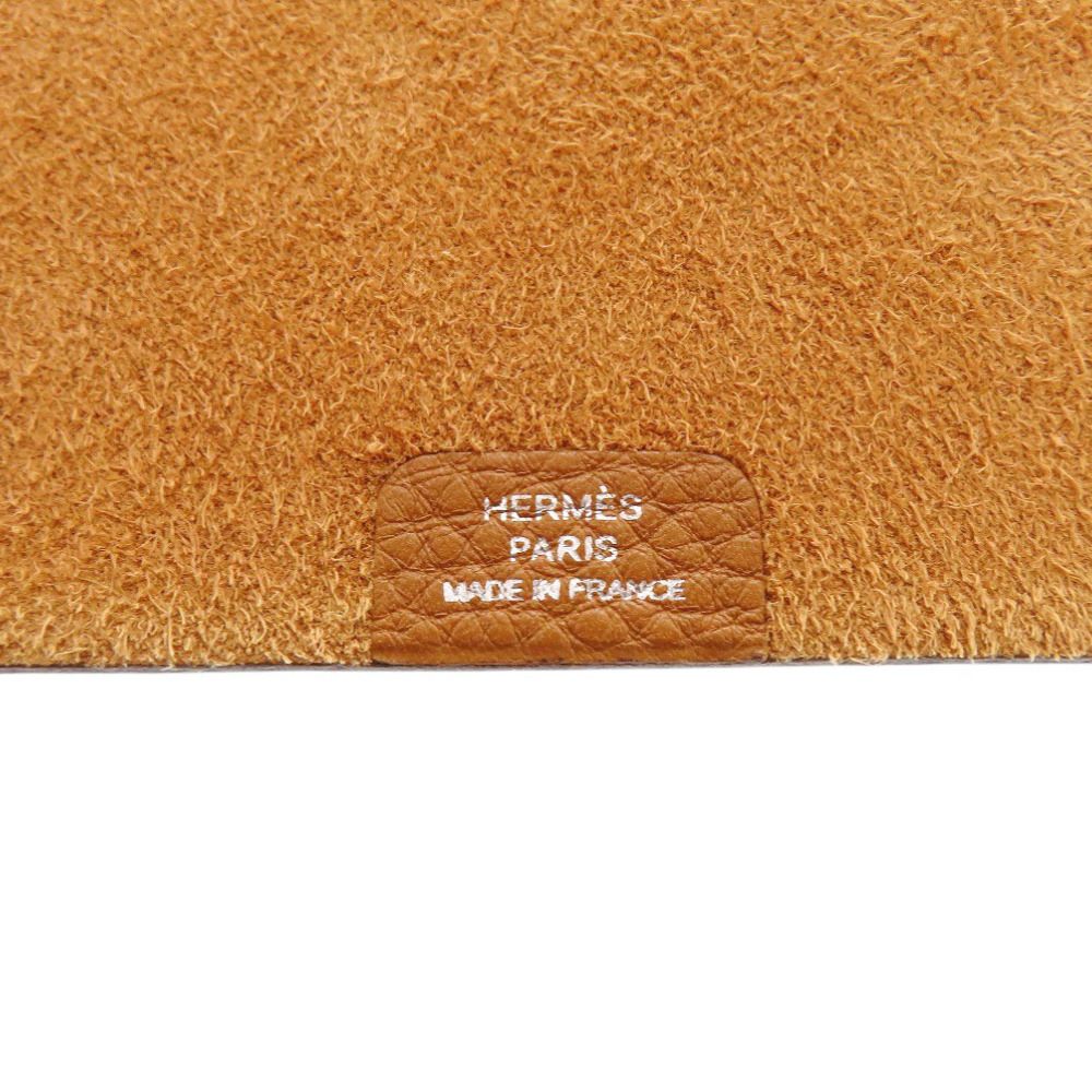 Hermes Ulysse Togo Brown Silver Notebook Cover Agenda — view 6